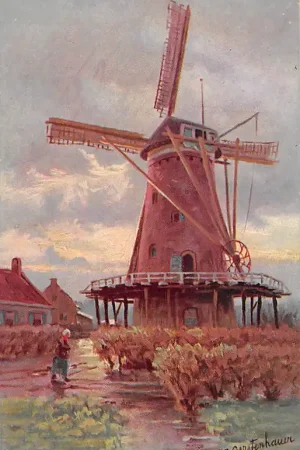 Fantasie Vintage Molen Illustrator J. Gerstenhauer HC32155 Premium
