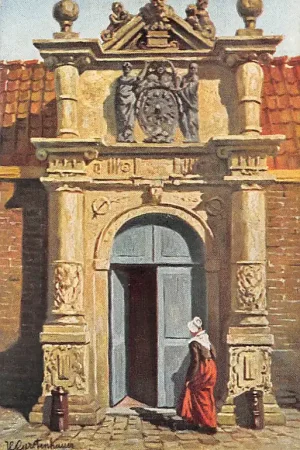 Szybka dostawa Fantasie Vintage Vrouw bij poortje Illustrator J. Gerstenhauer HC32146