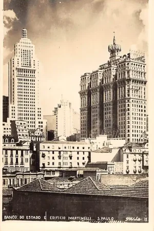 Szybka dostawa Brazilië Brasil S\\u00e3o Paulo Banco de Estado e Efidicio Martinelli Fotokaart Zuid-Amerika HC32078