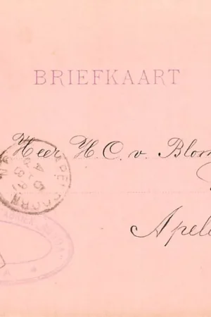 Gouda Briefkaart met bestelling van de Stearine Kaarsenfabriek aan de firma Blommesteyn Kleinrondstempel Gouda en Apeldoorn 1888 HC31945 Nowość