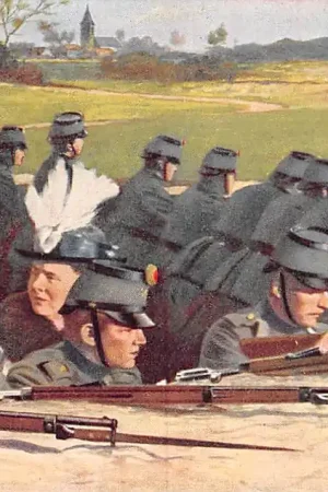 Zamów teraz Militair H.M. de Koningin bezoekt de loopgraven Soldaten WO1 Koningshuis HC31359