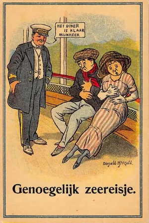 Fantasie Vintage Humor Cartoon Illustrator Donald Mc. Gill Genoegelijk zeereisje HC31172 Popularny