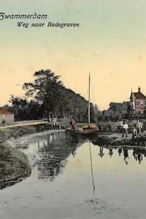 Wysoka jakość Zwammerdam Weg naar Bodegraven met fabriek en molen HC31135