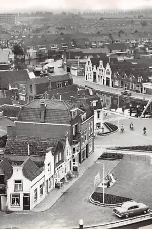 Darmowa dostawa Gouda Panorama Turfsingel hoek Bolwerk Jaagpad Wachtelstraat Kaaspakhuis De Producent 1961 HC30880
