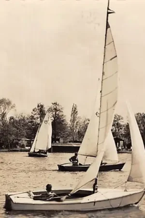 Zwrot pieniędzy Reeuwijk Reeuwijkse Plassen 1958 Zeil schepen HC30807
