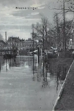 Gouda Bleekerssingel Kleiwegbrug Kattensingel Binnenvaart schepen Scheepvaart HC30691 Promocja