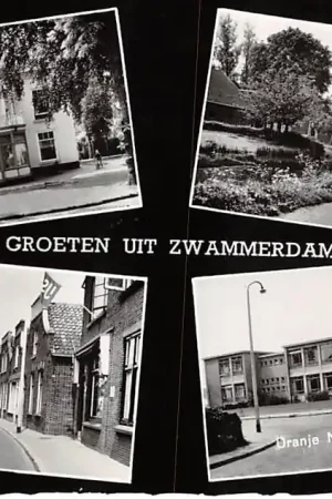 Zwammerdam Groeten uit 1964 Kinderhuis ELJO Ziende-weg Brugstraat Oranje Nassau school met Buitendorpstraat Bodegraven HC30656 Oryginalny