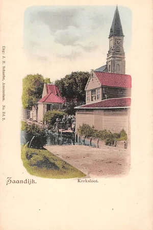 Zaandijk Kerksloot met Kerk Zaandam 1900 HC30289 Niska cena