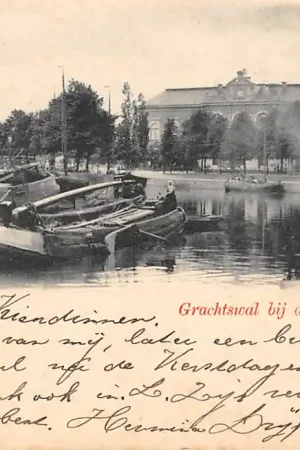 Ekspresowa dostawa Leeuwarden Grachtswal bij de Beurs 1901 Binnenvaart schepen Scheepvaart HC30147