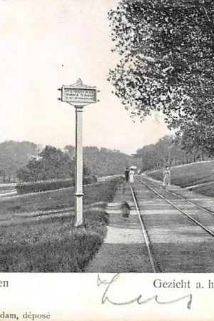 's-Gravenhage - Scheveningen Gezicht a.h. Kanaal b.d. Witte Brug Bord met verbod op de tramrails te rijden 1905 HC30081 Najlepsza cena
