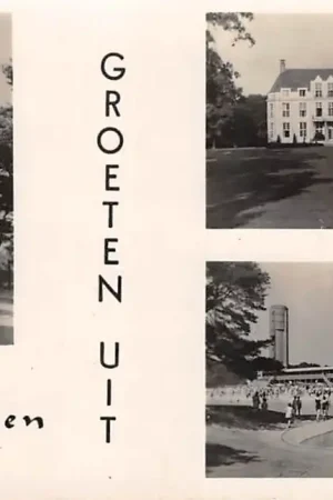 Bilthoven Groeten uit 1945 Watertoren Gemeentehuis Vijver Natuurbad Zwembad HC29906 Tani