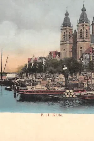 Amsterdam P.H. kade St. Nicolaaskerk Binnenvaart schepen Scheepvaart HC29986 Nowość