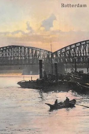 Autentyczny Rotterdam Maas en Spoorbrug Sleepboot 1900 HC29401