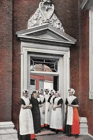 Autentyczny Amsterdam Burger Weeshuis Poortje Binnenplaats Weesmeisjes Kind HC29297