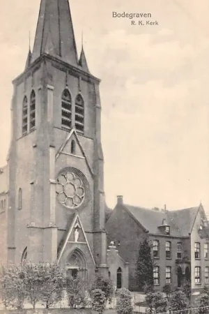 Bodegraven R.K. Kerk met Pastorie HC29152 Autentyczny