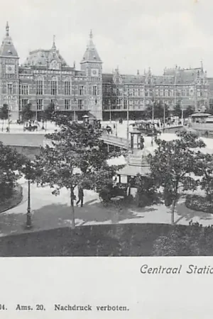 Amsterdam Centraal Station 1904 Tram Spoorwegen HC29145 Wyprzedaż