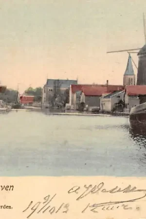 Bodegraven Rijn Molen Schepen 1900 HC28797 Wysoka jakość