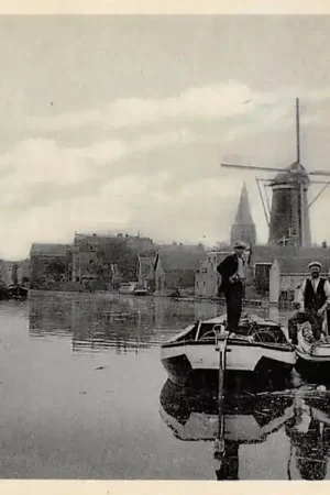 Bodegraven Oude Rijn Molen Binnenvaart schepen Scheepvaart 1939 HC28790 Oryginalny