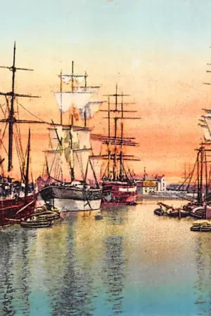 Amsterdam Oosterdok met zee schepen Scheepvaart 1916 HC28561 Oryginalny