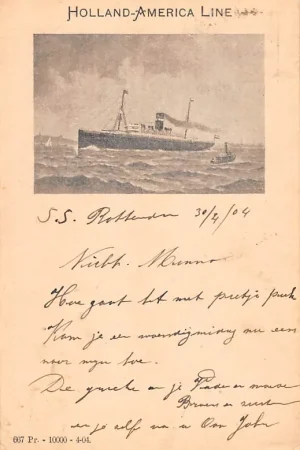 Wysoka jakość Rotterdam s.s. Rotterdam 1904 Holland America Line HC28539