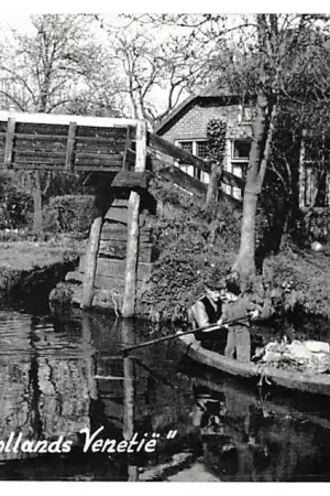 Giethoorn Hollands Venetie Boer en zoontje in punter HC31408 Darmowa dostawa