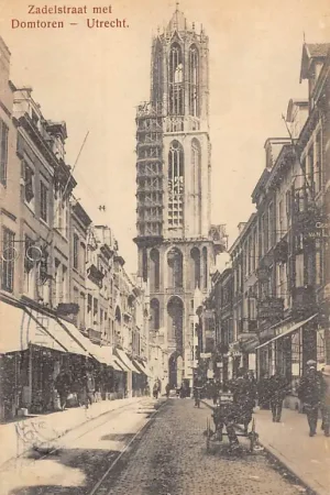 Utrecht Zadelstraat met Dom toren in restauratie 1930 HC60536 Kup teraz