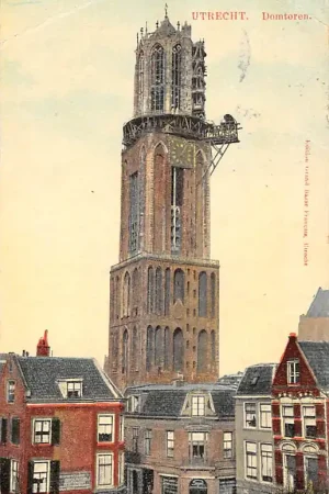 Utrecht Dom toren in restauratie 1910 HC60535 Zwrot pieniędzy