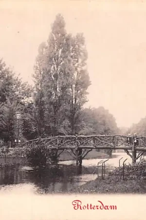 Rotterdam Wester Singel met houten brug 1900 HC44062 Szybka dostawa
