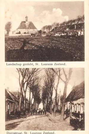 Darmowa dostawa Sint Laurens Landschap gezicht en Dorpstraat Middelburg Walcheren HC60169
