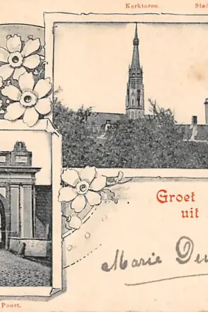 Zamów teraz Hulst Gentsche Poort Kerktoren en Stadhuistoren 1900 Zeeuws-Vlaanderen Zeeland HC55141