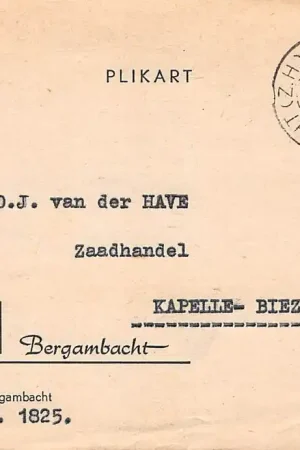 Bergambacht Bestelkaart graszaad door Schouten Granen Bergambacht bij de Fa. D.J. van der Have Zaadhandel te Kapelle - Biezelinge 1955 HC49397 Bezpieczna płatność