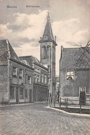 Gouda Kuiperstraat hoek Raam met Malletoren HC30695 Autentyczny
