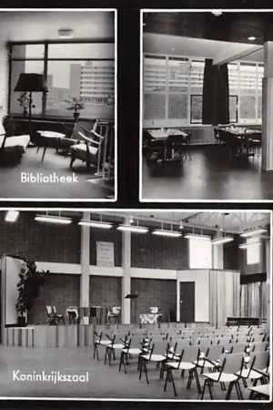 Autentyczny 's-Gravenhage Interieur bijkantoor Jehova's getuigen in Nederland Konkrijkszaal Bibliotheek en Eetzaal 1965 HC48257