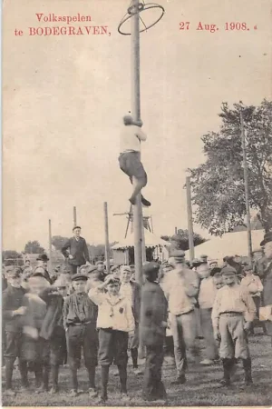 Bodegraven Volks spelen 27 Aug. 1908 Paalklimmen HC46887 Szybka dostawa