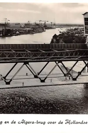 Tani Krimpen aan den IJssel De Stormvloedkering en de Algerabrug over de Hollandsche IJssel Capelle Krimpenerwaard 1958 HC41987