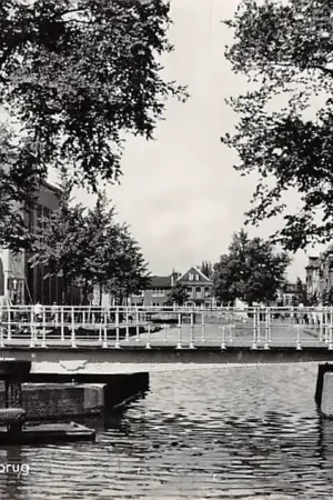 Autentyczny Gouda Gouwe met Turfbrug en Brug Nonnenwater 1957 HC38331