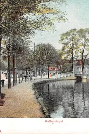 Autentyczny Gouda Kattensingel Kleiwegbrug 1904 HC38038