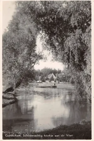 Wysoka jakość Gorinchem Schilderachtig plekje aan de Vliet 1941 HC32560