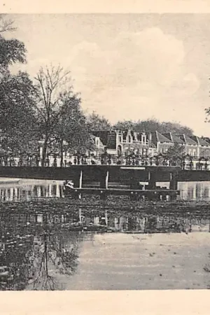 Gouda Kleiweg brug vanaf Kattensingel naar Bleekerssingel Links sluisje Bloemendaals Verlaat 1919 HC31752 Oryginalny