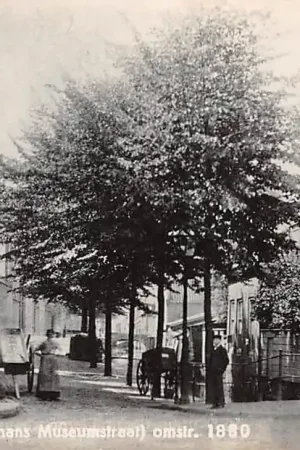 Autentyczny Dordrecht Lindegracht thans Museumstraat anno 1880 Ansicht uit 1939 HC26797