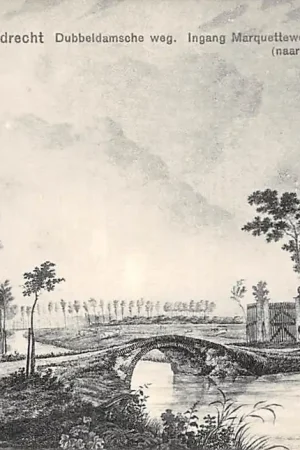 Dordrecht Dubbeldamsche weg Ingang Marquetteweg Ca. 1808 (naar J. van Lexmond) HC22303 Wyprzedaż