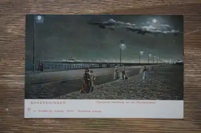 Popularny Scheveningen Electrische verlichting van den strandboulevard