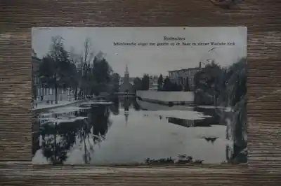 Rotterdam Schiedamsche singel met gezicht op de Baan en nieuwe Waalsche kerk Tylko dziś